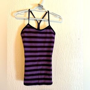 lululemon athletica Purple and Black Striped Tank Top